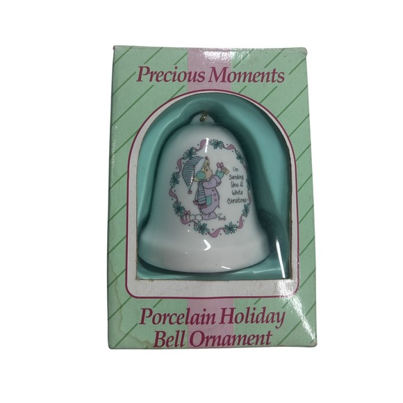 Precious Moments Porcelain Holiday Bell Ornament Christmas Decoration - Picture 1 of 7
